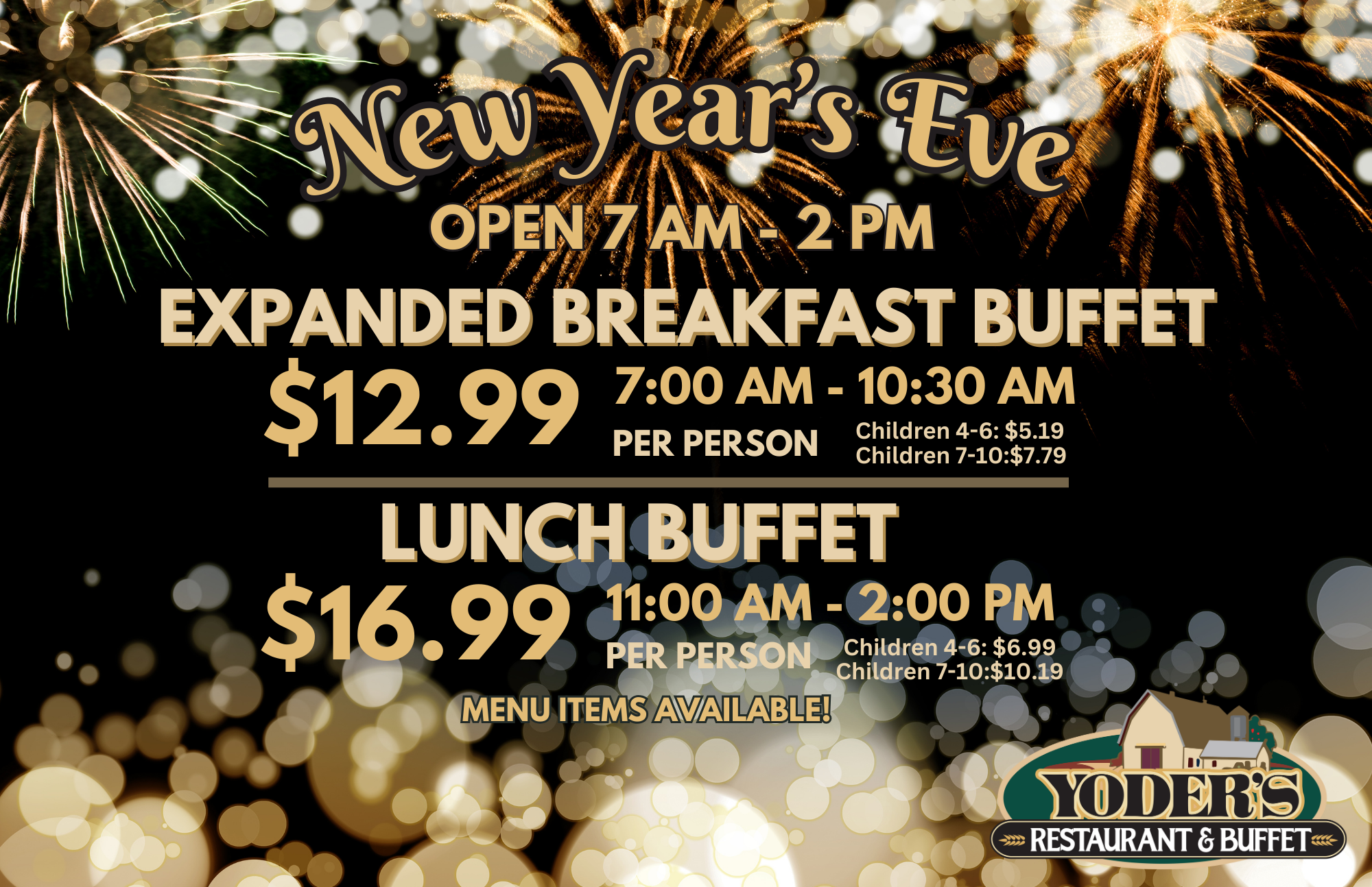 New Year eve buffet 2024